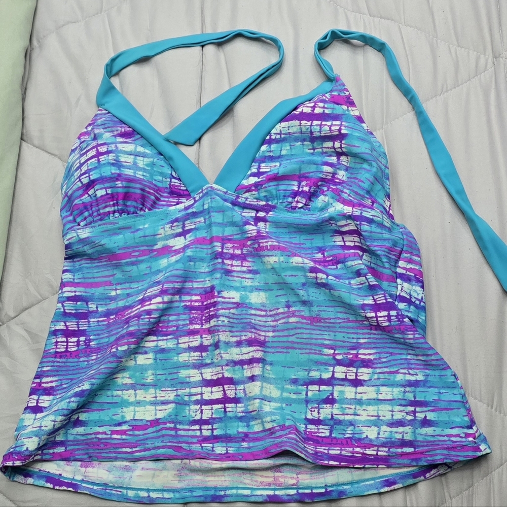 Vibrant Multicolor Tankini Bathing Suit Top